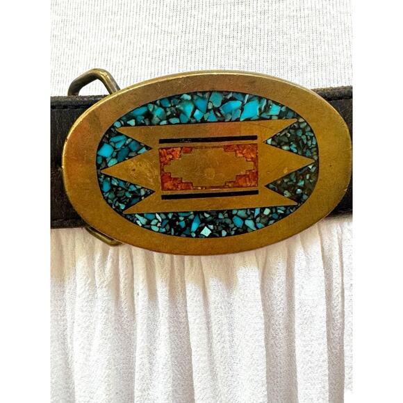 WESTERN Belt Woven Horse Hair Leather Size 32\
